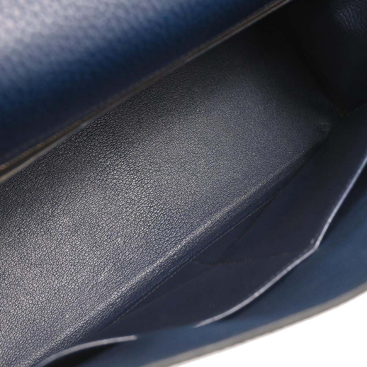 Hermes Kelly Handbag Blue Ardennes with Gold Hardware