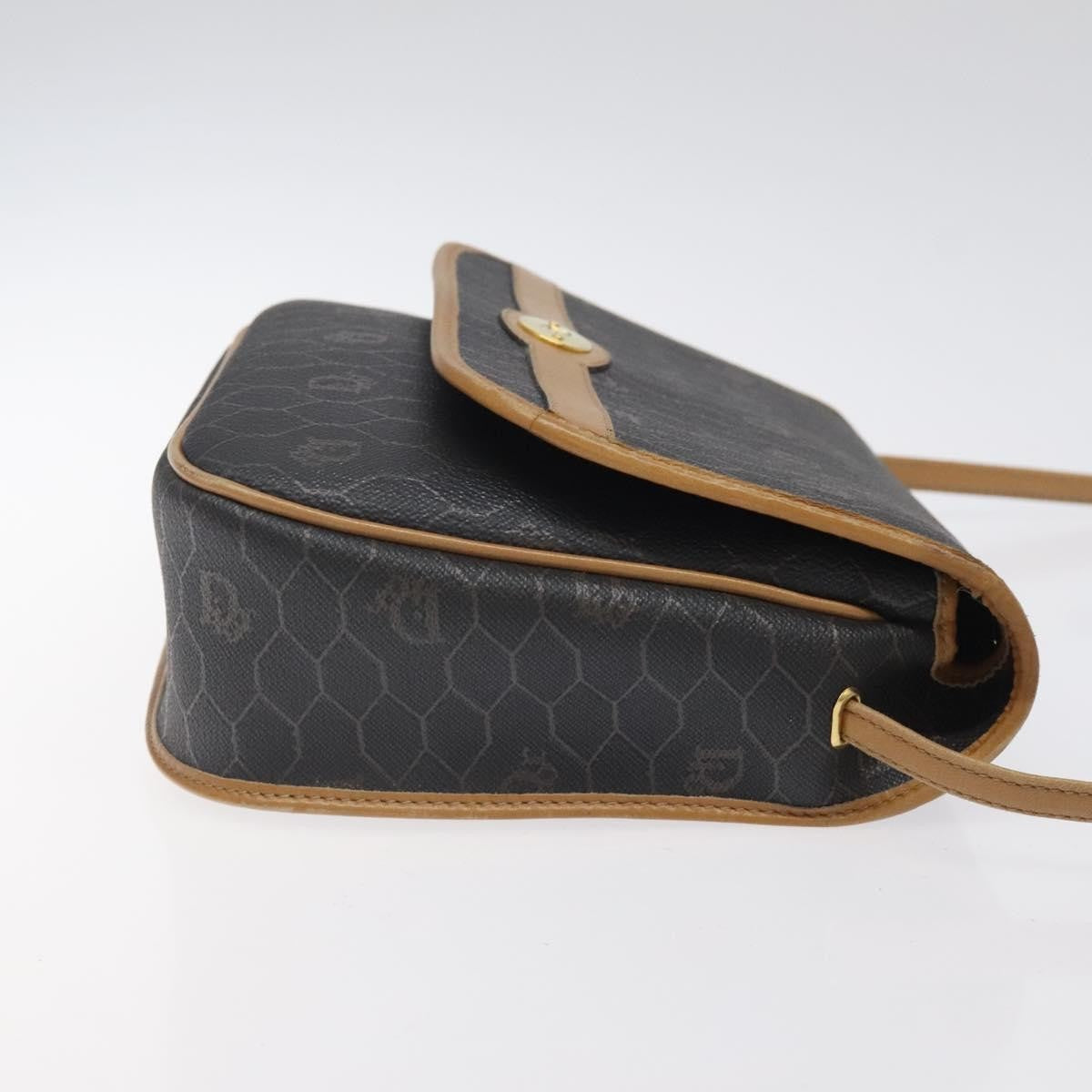 Christian Dior Vintage Honeycomb Flap Crossbody Bag Coated Canvas