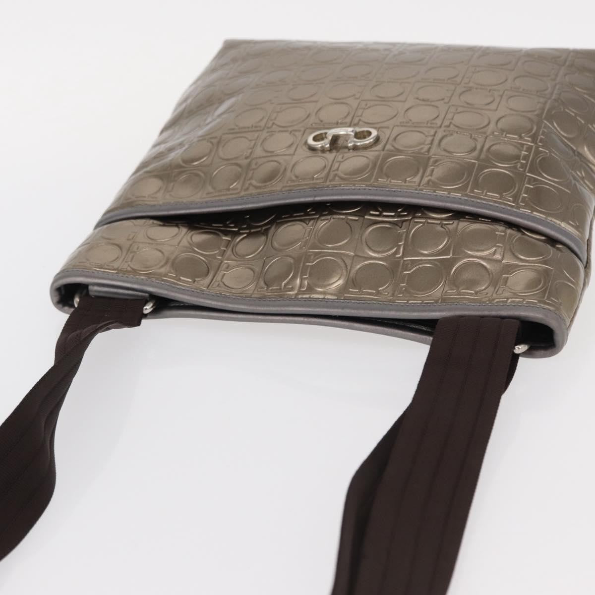 Salvatore Ferragamo Gancini Shoulder Bag Patent Leather