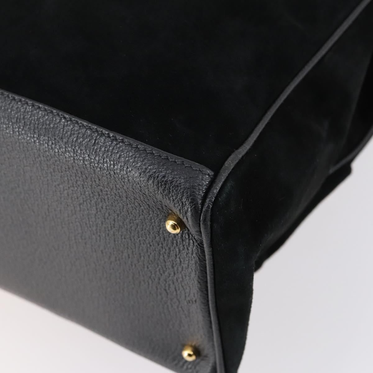 Gucci Vintage Bamboo Handle Bag Suede