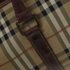 Burberry Convertible Weekend Duffle Bag Haymarket Coated Canvas