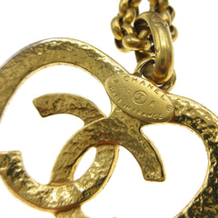 Chanel CC Heart Pendant Necklace Metal