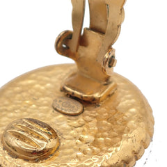 Chanel Vintage CC Round Clip-On Earrings Metal