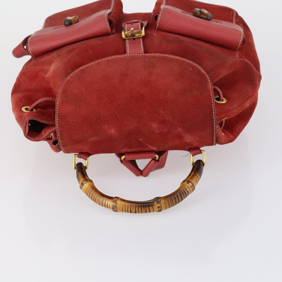 Gucci Vintage Bamboo Backpack Suede