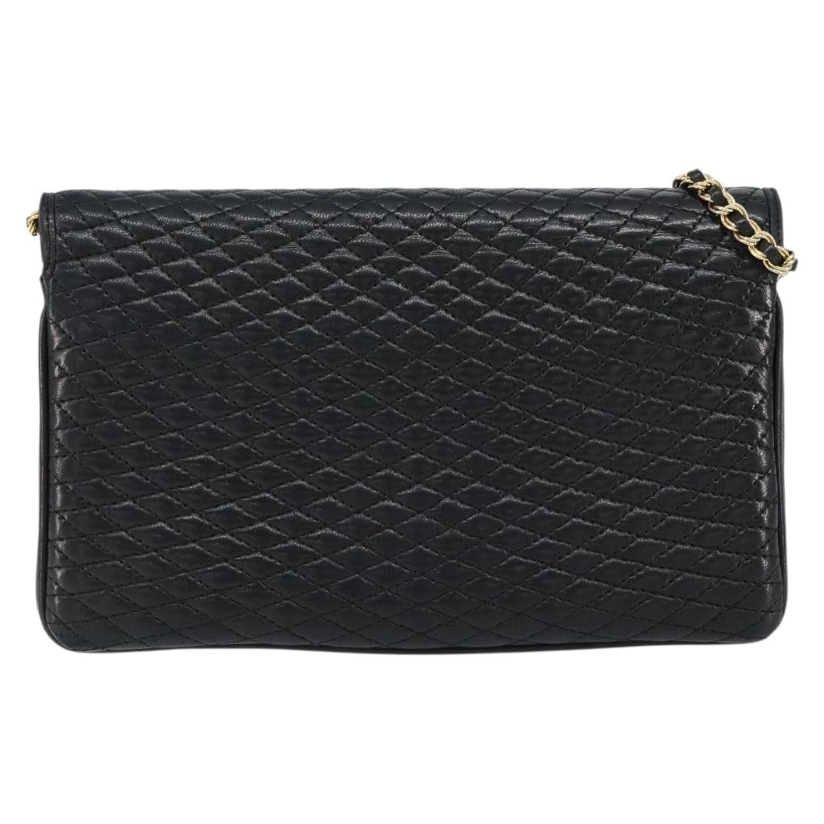 Bally Vintage Chain Shoulder Bag Quilted Leather