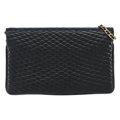 Bally Vintage Chain Shoulder Bag Quilted Leather