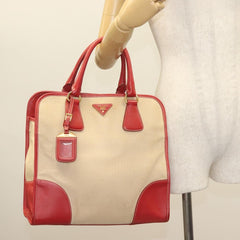 Prada Convertible Tote Canvas and Saffiano Leather