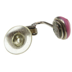 Chanel CC Round Clip-On Earrings Enamel with Metal