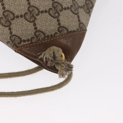 Gucci Drawstring Shoulder Bag GG Canvas with Leather