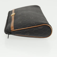 Christian Dior Vintage Honeycomb Zip Pouch Coated Canvas