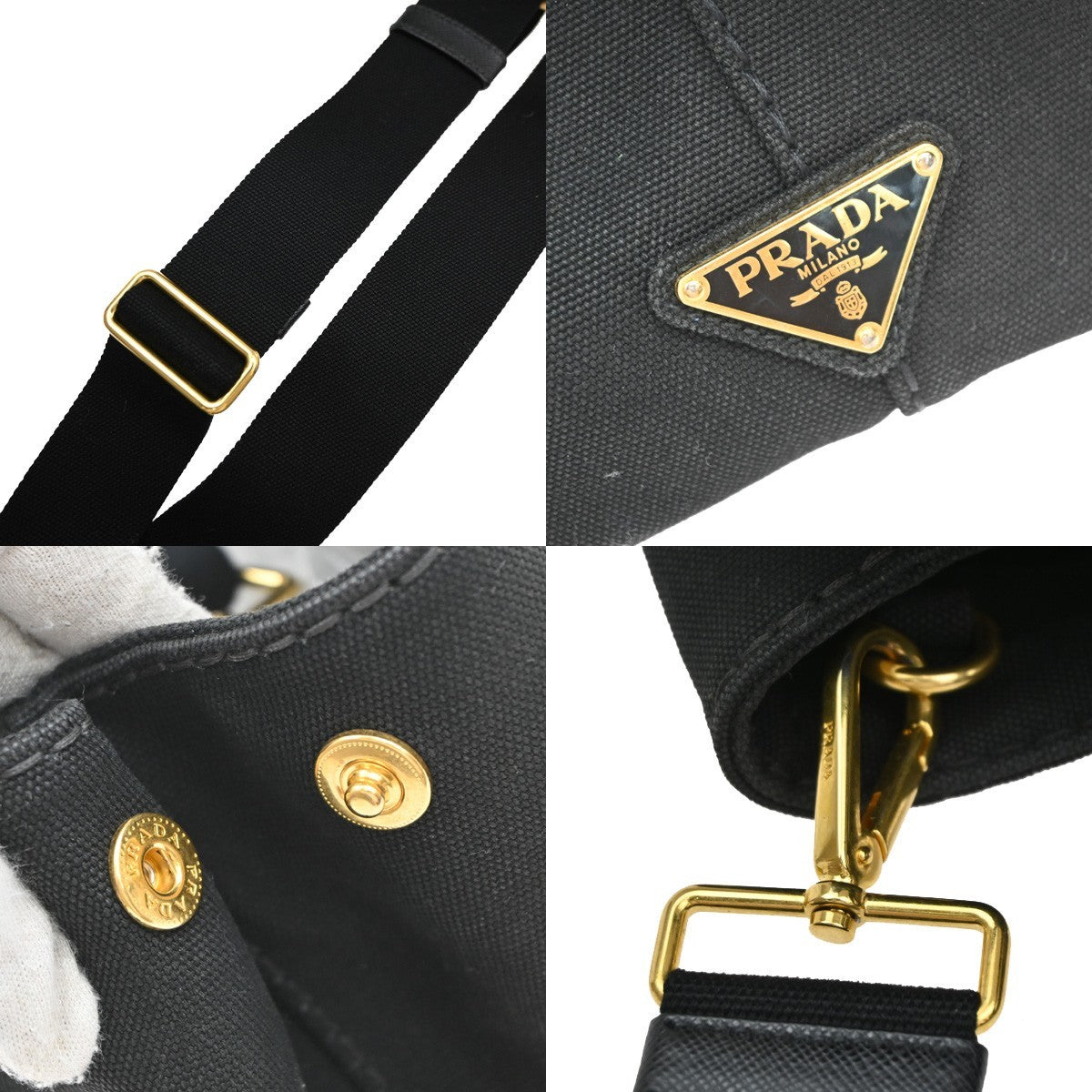 Prada Canapa Convertible Tote Canvas