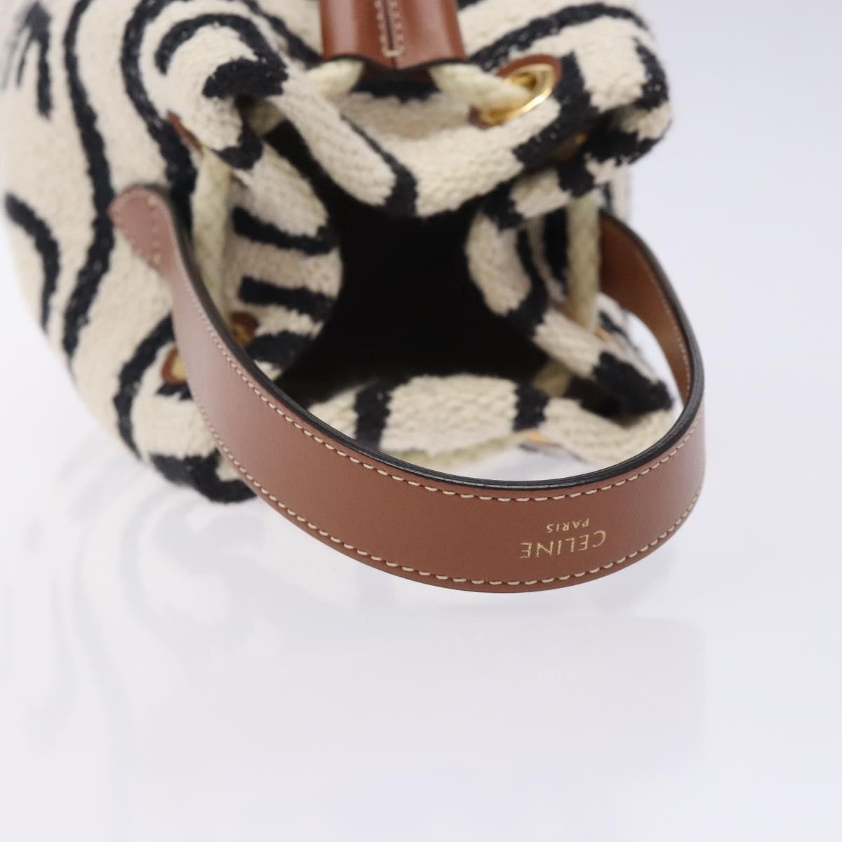 Celine Teen Drawstring Plein Soleil Bucket Bag Canvas with Leather