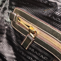 Prada Bowler Bag Canvas with Leather