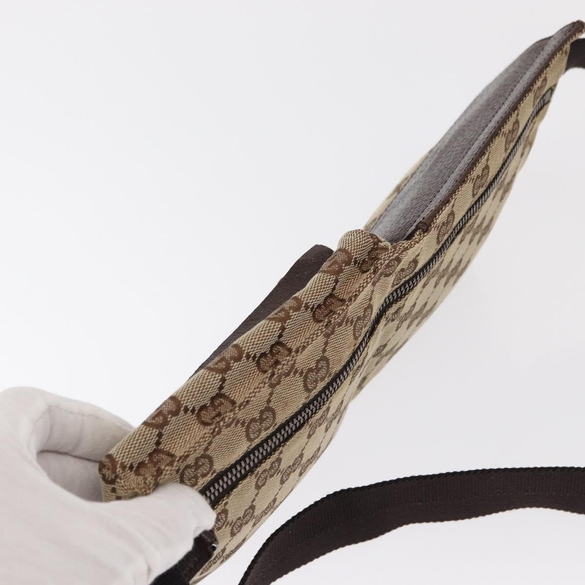 Gucci Vintage Double Belt Bag GG Canvas with Leather