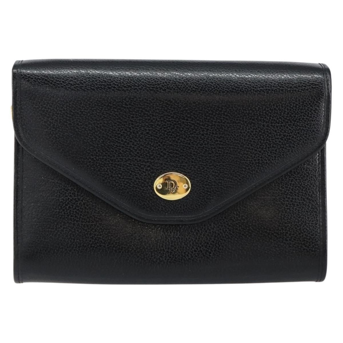 Christian Dior Vintage Chain Flap Shoulder Bag Leather