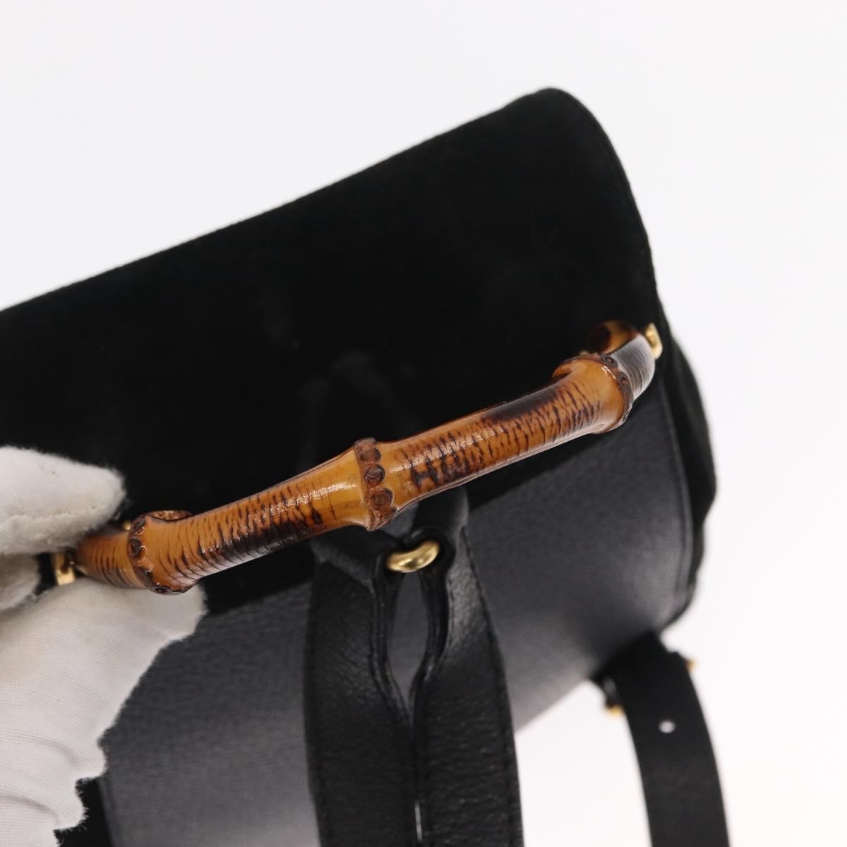 Gucci Vintage Bamboo Backpack Suede