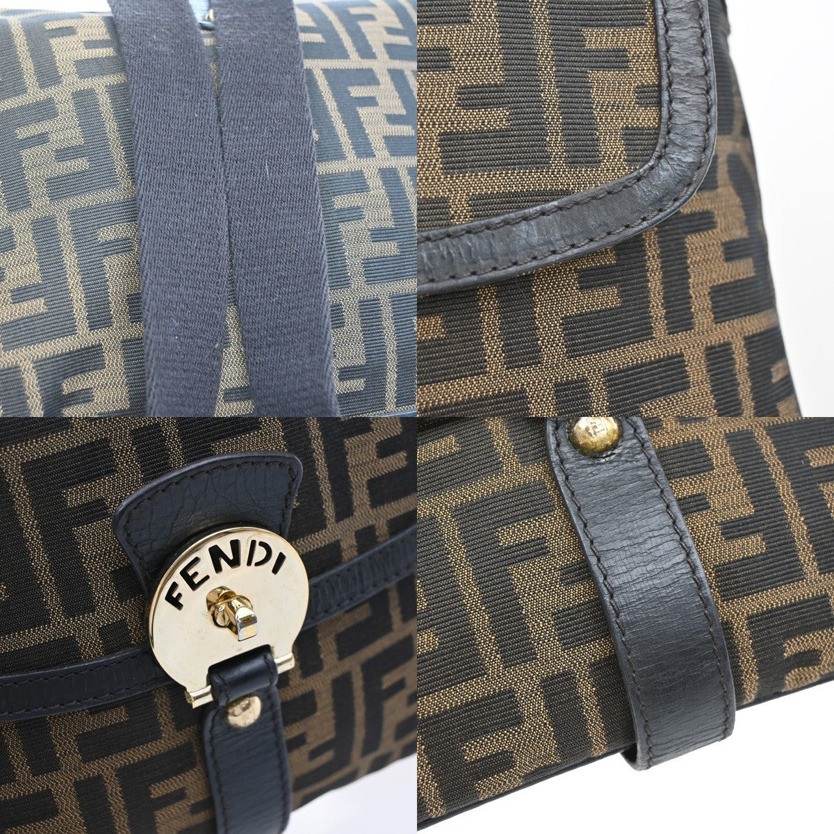 Fendi Chef Zip Crossbody Bag Zucca Canvas