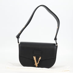 Versace Virtus Flap Messenger Bag Leather