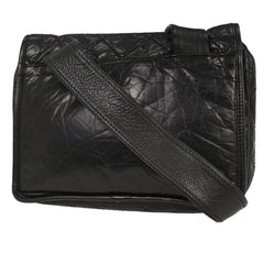 Chanel Vintage Logo Messenger Bag Quilted Aged Calfskin