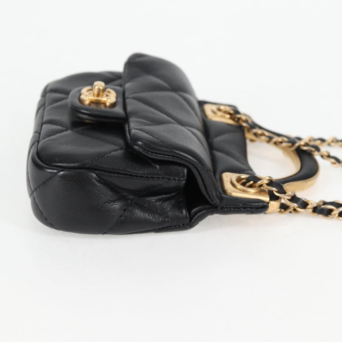 Chanel Lady Handle Flap Card Holder on Chain Quilted Calfskin