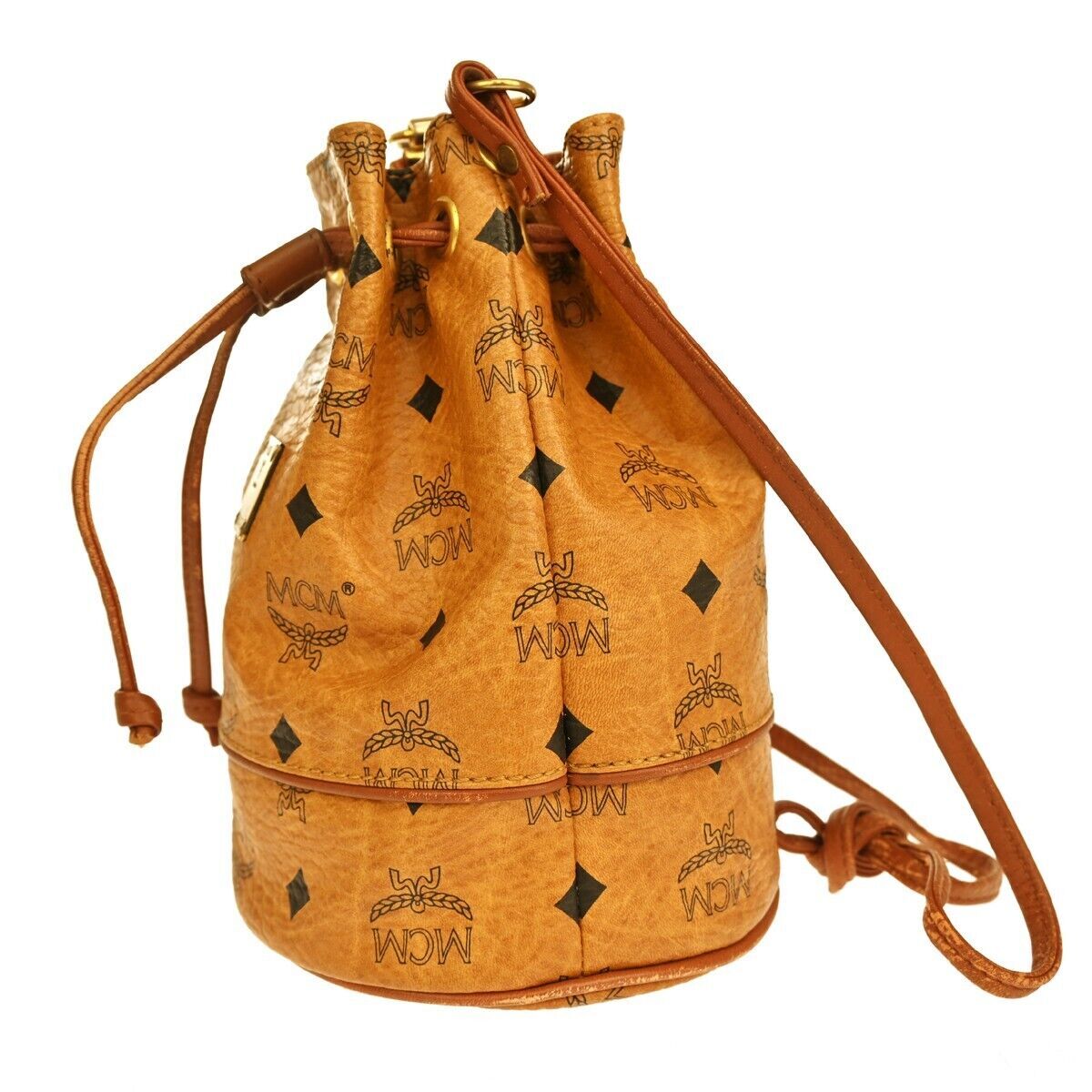 MCM Drawstring Shoulder Bag Leather