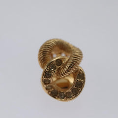 Christian Dior Vintage Chain Link Clip-On Earrings Metal with Crystals