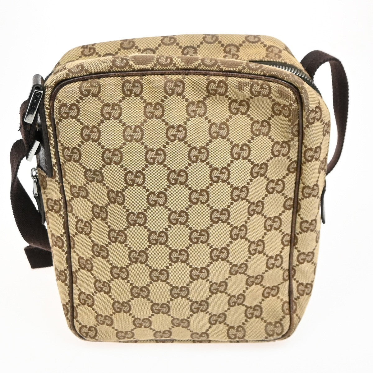 Gucci Vintage Front Pocket Flat Messenger GG Canvas