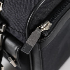 Versace Front Pocket Shoulder Bag Leather and Canvas