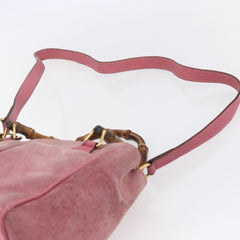 Gucci Vintage Bamboo Handle Bag Suede