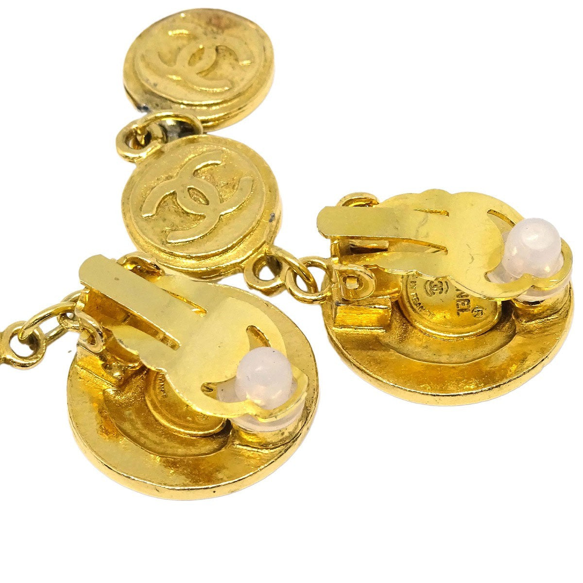 Chanel Vintage Triple cc earrings Metal