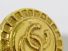 Chanel Vintage Round CC Clip-On Earrings Metal