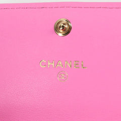 Chanel 19 Flap Coin Purse With Chain Quilted Denim