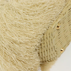 Prada Fringe Wicker Tote Woven Straw