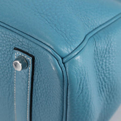 Hermes Birkin Handbag Blue Togo with Palladium Hardware