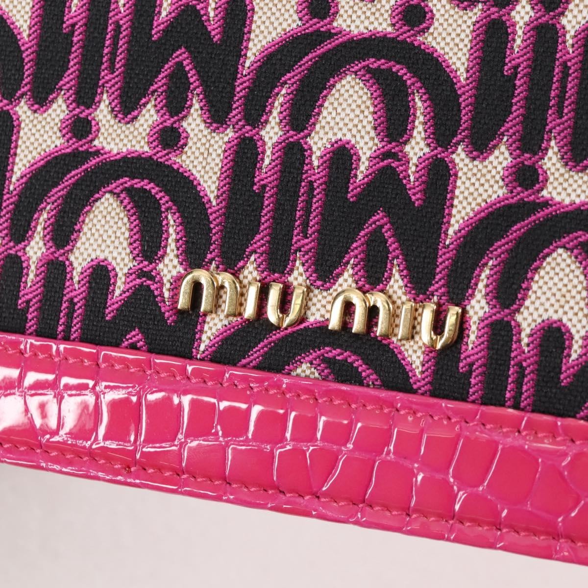 Miu Miu Chain Shoulder Bag Canvas