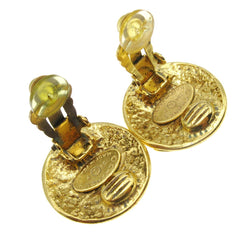 Chanel CC Button Clip-On Earrings Metal