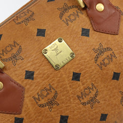 MCM Visetos Handbag Canvas and Leather