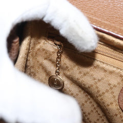 Gucci Vintage Bamboo Front Pocket Tote Suede