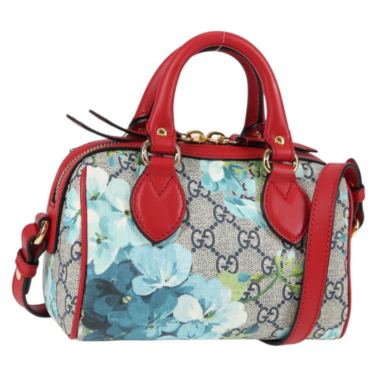 Gucci Convertible Boston Bag Blooms Print GG Coated Canvas