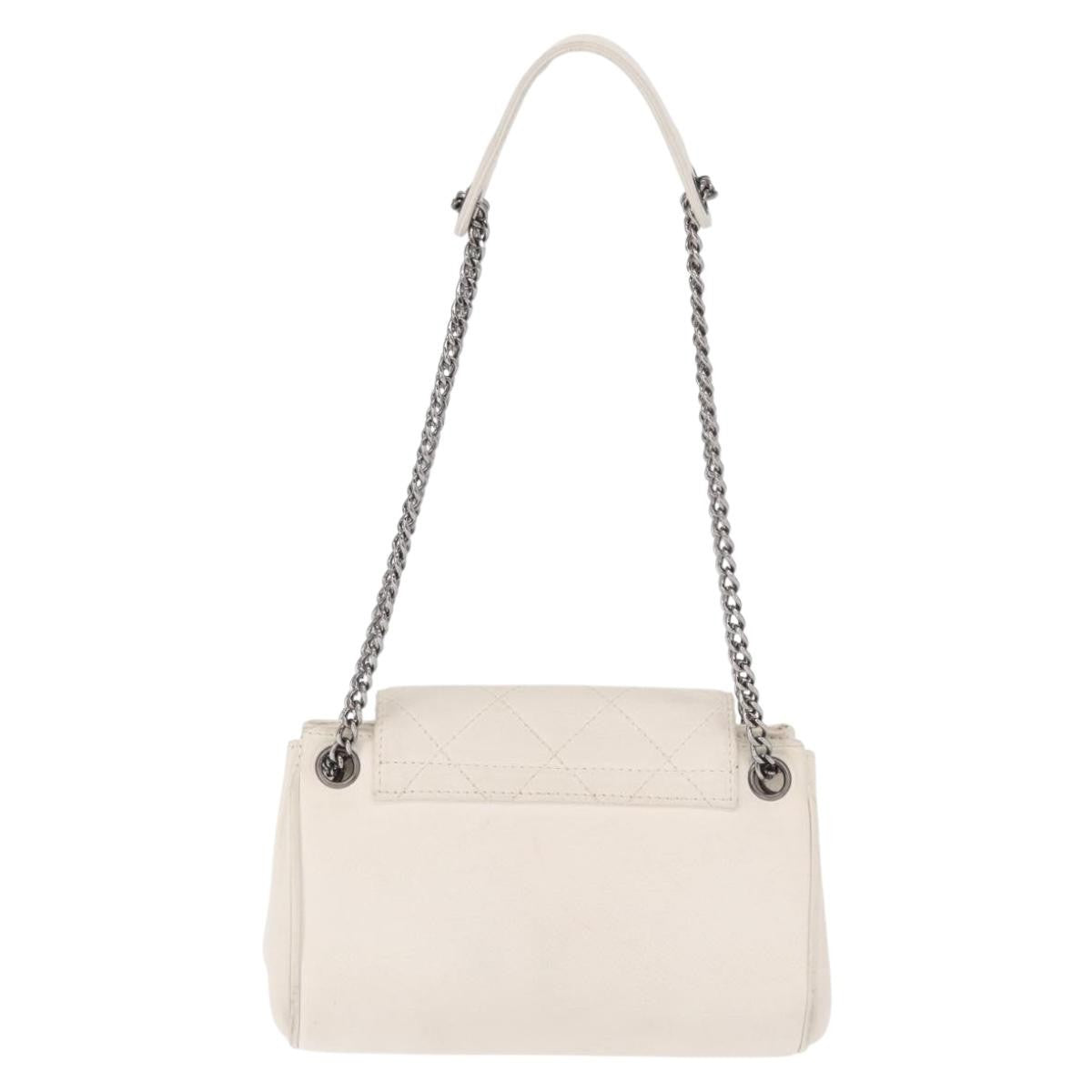 Chanel Accordion Push Lock Flap Bag Quilted Caviar