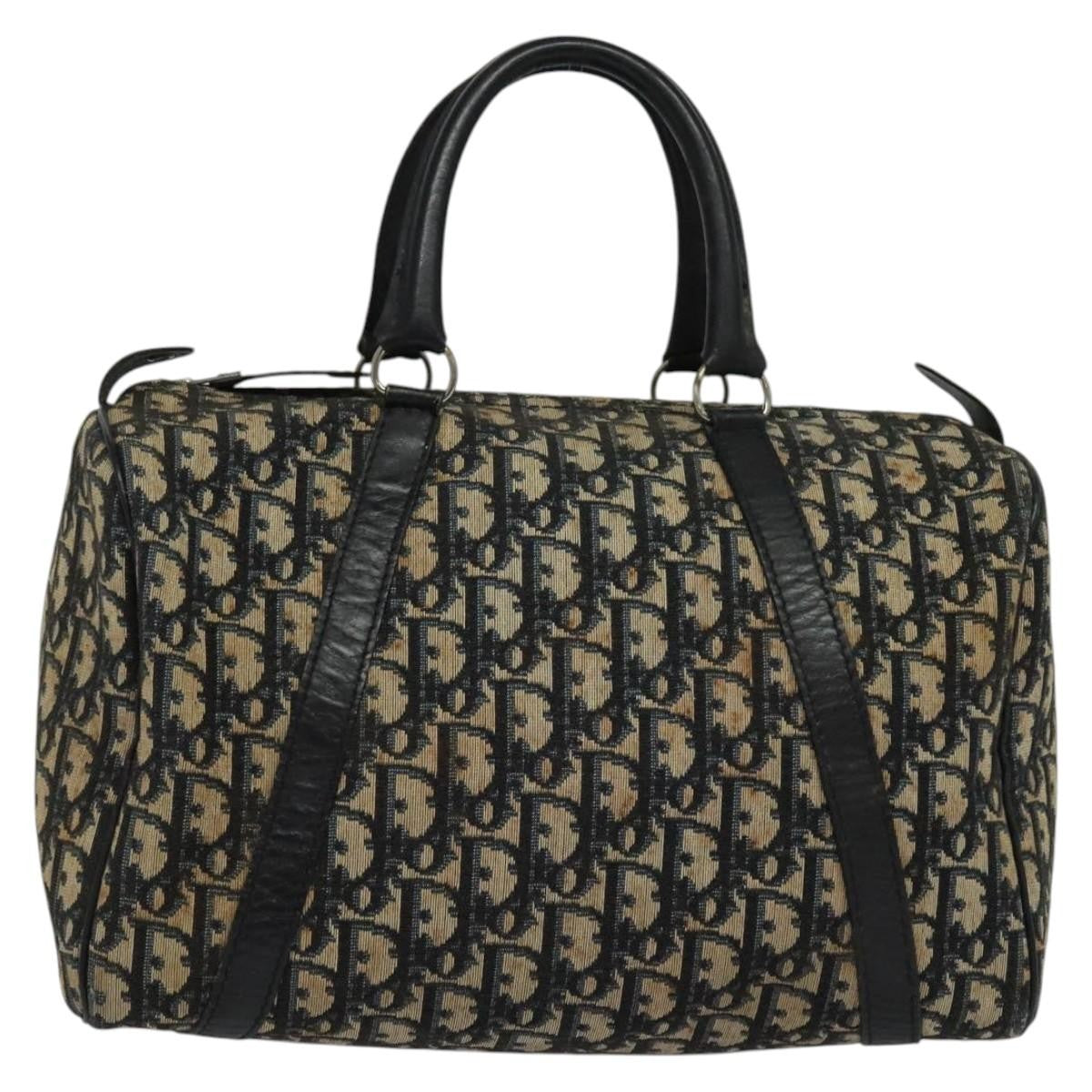 Christian Dior Vintage Trotter Boston Bag Diorissimo Canvas
