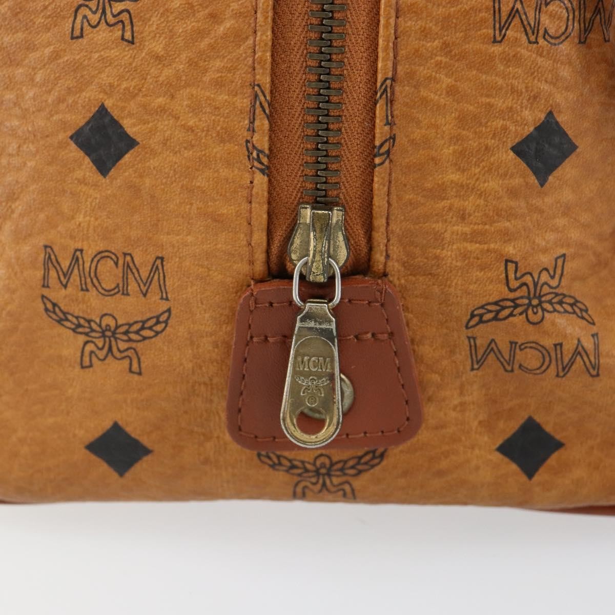 MCM Visetos Handbag Canvas and Leather