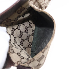 Gucci Vintage Double Belt Bag GG Canvas with Leather