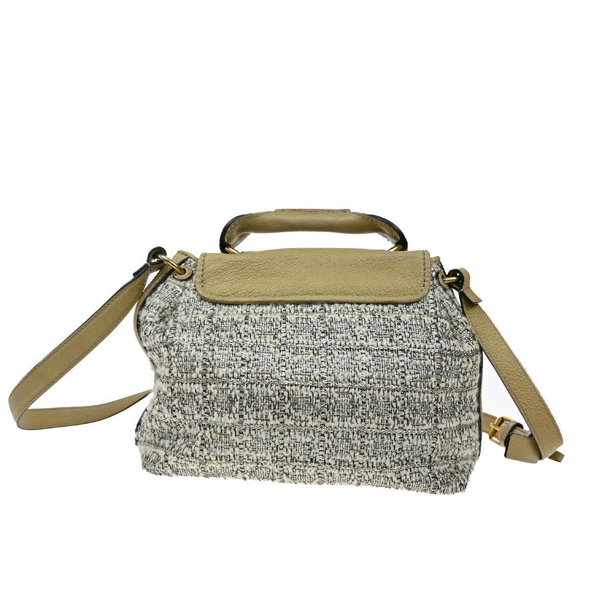 Chloe Elsie Shoulder Bag Tweed Leather