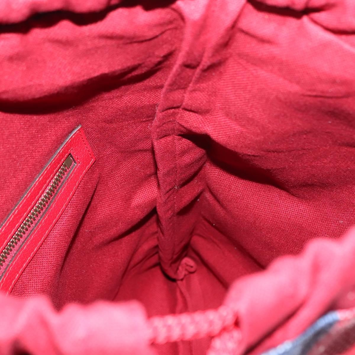 Gucci Logo Drawstring Backpack Striped Canvas