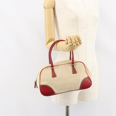 Prada Bowler Bag Canvas with Leather