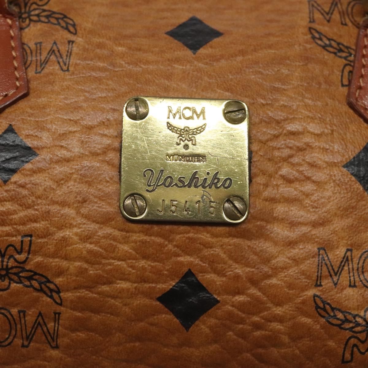 MCM Visetos Handbag Canvas and Leather
