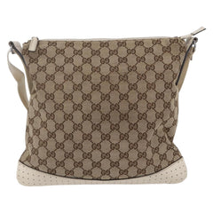 Gucci Zip Messenger Bag GG Canvas with Perforated Leather