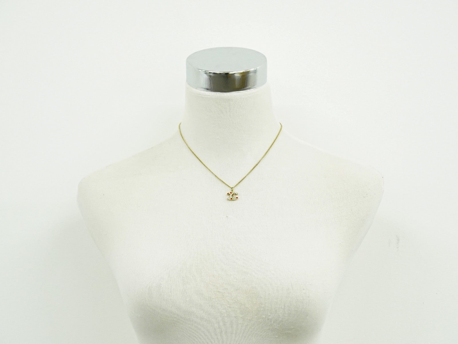 Chanel Rainbow CC Pendant Necklace Metal and Crystals