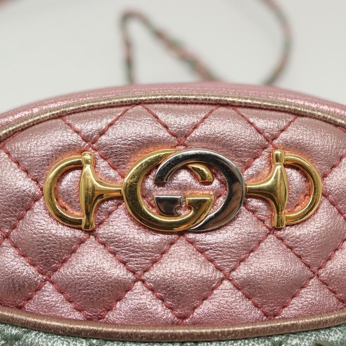 Gucci Trapuntata Camera Shoulder Bag Quilted Laminated Leather